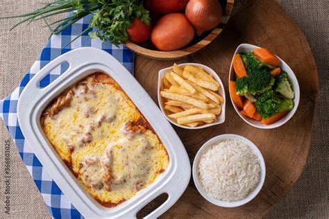 Parmegiana Steak Also Known As Filet Parmegiana Accompanied By