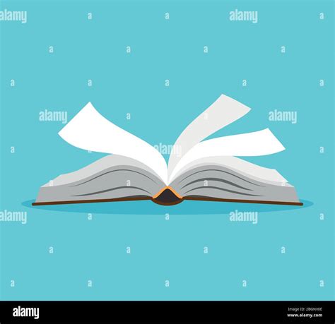 Opened book illustration. Open book with pages fluttering. Vector ...