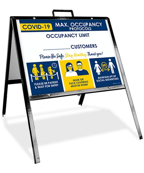 COVID-19 Max. Occupancy Limit Portable Sandwich Board Sign D6337, by SafetySign.com