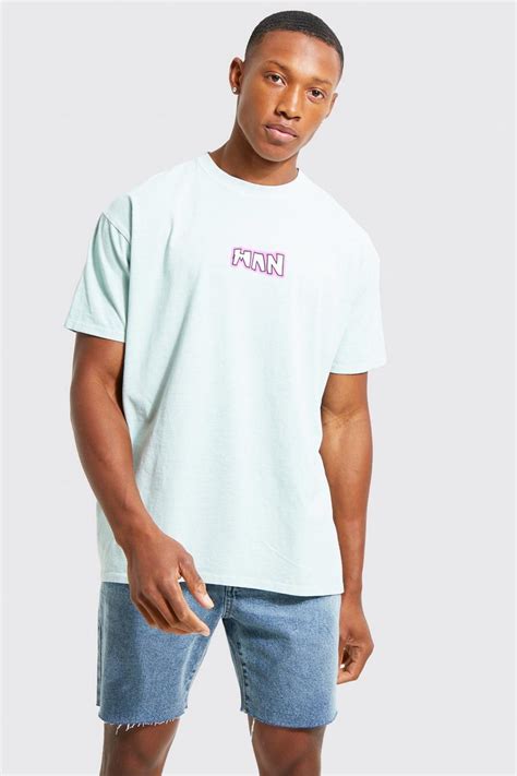 Man Puff Print Overdye T Shirt Boohoo Uk