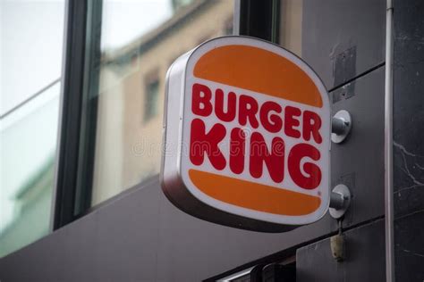 Closeup Of Burger King Sign In The Street Burger King Is An American