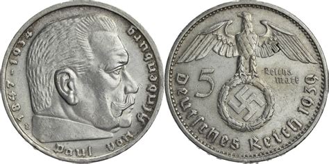 Drittes Reich Reichsmark E Hindenburg Kursm Nze Ss