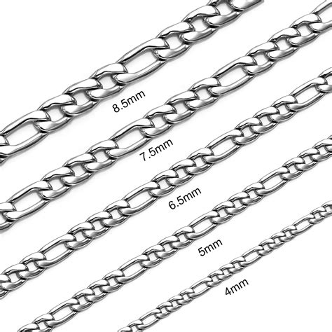 SANNYRA 34 Inches Figaro Chain Necklace 5MM Stainless Steel Figaro Link