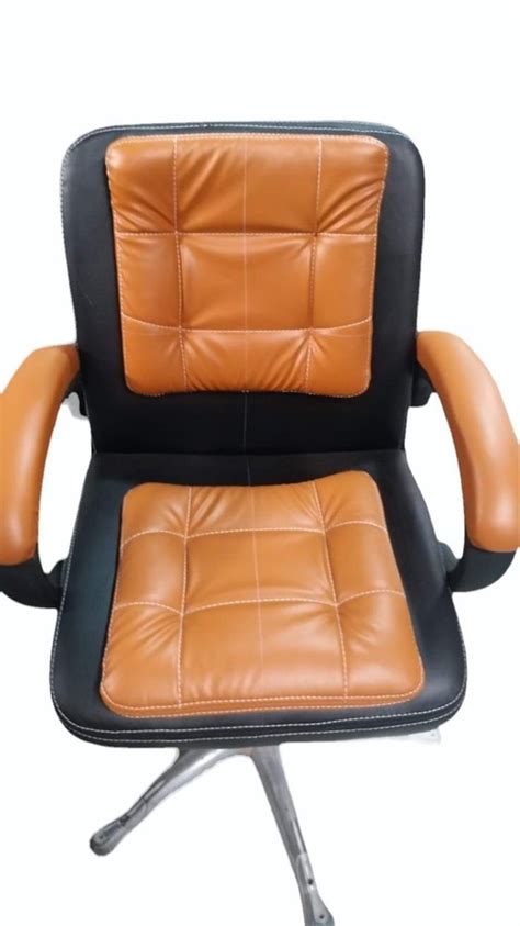 Low Back Leather Office Chair For Sitting Black And Brown At Rs 3500