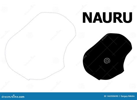 Vector Contour Dotted Map Of Nauru With Caption Stock Vector