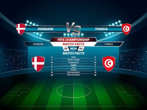 Premium Vector Denmark VS Tunisia Football Match Result FIFA World