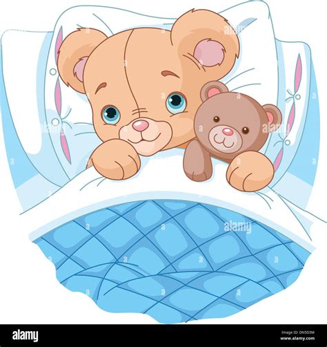 Cute Baby Bear In Bed Stock Vector Image And Art Alamy