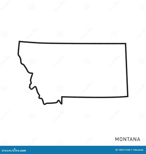 Montana Map Outline Vector Design Template Editable Stroke Stock