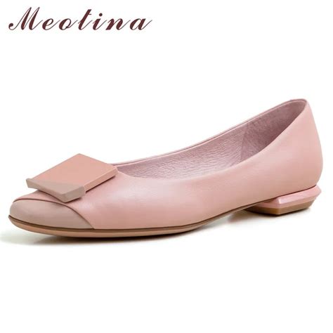 Meotina Sapatilhas De Couro Leg Timo Femininas Sapatos Baixos De Couro