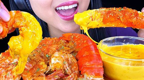 Asmr Cheesy King Crab Seafood Boil In Bloves Sauce Eating Shrimp 23040