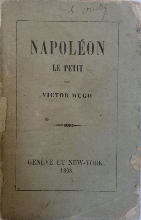 Napoléon le petit by HUGO Victor Couverture souple 1853 Librairie