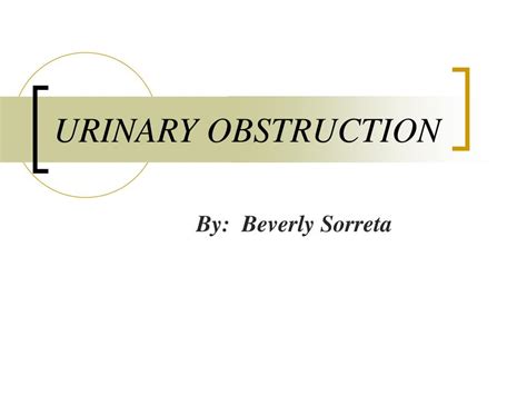 Ppt Understanding Urinary Obstruction Causes Symptoms And Management Powerpoint