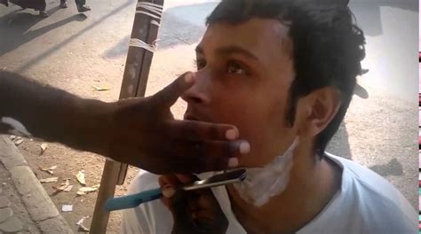 Indian Barber Street Shave In Mumbai Cost 8 Cents Hd Youtube