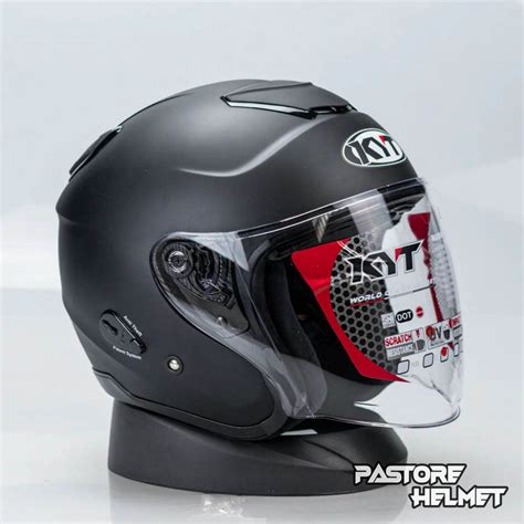 Helm KYT Kyoto R Solid Black Doff Kyoto Hitam Doff Produk Original