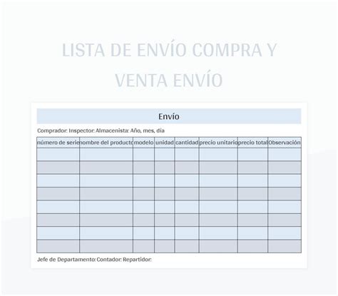 Plantillas Lista De Compra Y Venta Para Excel Gratis Y Hojas De C Lculo