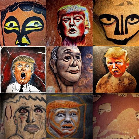 Cave Painting Of Donald Trump Stable Diffusion