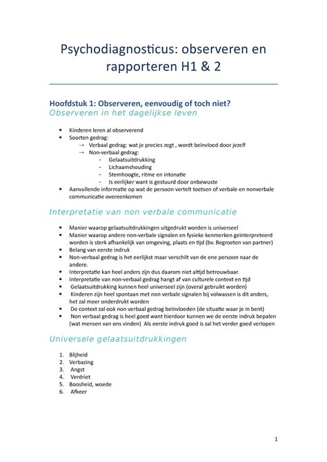 Samenvatting Psychodiagnostiek 1 H 1 8 Psychodiagnosticus