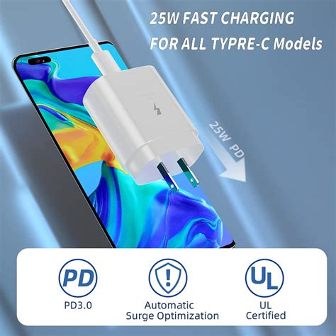 25w Super Fast Wall Pd Charger Usb C Cable For Samsung A16 A15 A25 A35