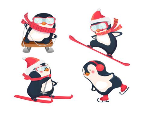 Penguins Sledding Illustrations Royalty Free Vector Graphics And Clip