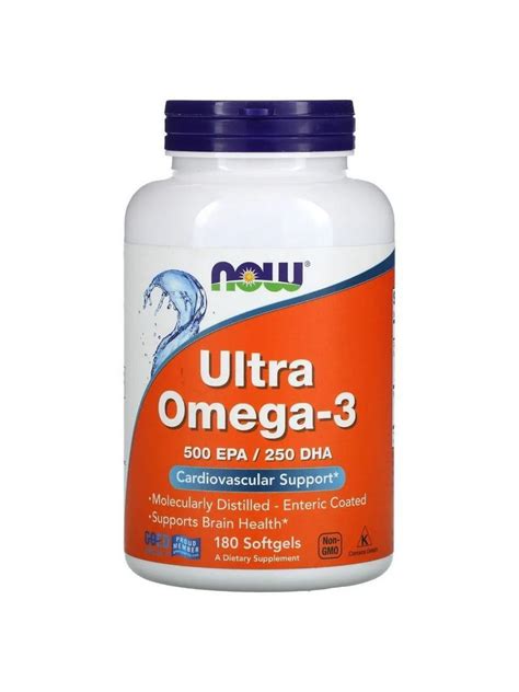 NOW Ultra Omega 3 500 EPA/250 DHA, Ультра Омега 3 Нау 500 ЭПК/250ДГК ...