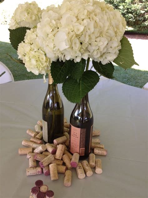 Wine Bottle Centerpiece Wine Bottle Hydrangea My Centerpiece