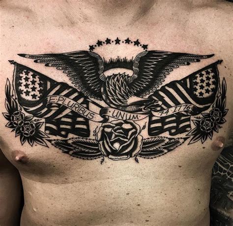 Dark Age Tattoo on Twitter: "Patriotic American traditional chest piece ...