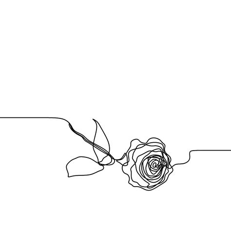 One Line Art Of Rose Flower Continuous Single Lines Drawing Rose