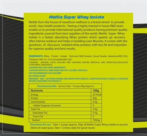 Mettle Chocolate Super Whey Isolate Protein Powder 3 Kg Jiomart