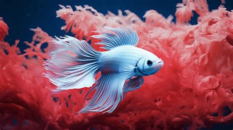 Premium AI Image | albino betta fish in the aquarium