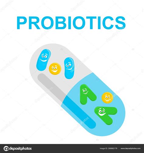 Probiotics Bacteria Vector Logo Prebiotic Lactobacillus Vector Icon