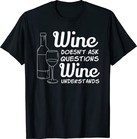 Womens Wine Understands Funny Drinking Wine Alcohol Drinks T Shirt Clothing Shoes