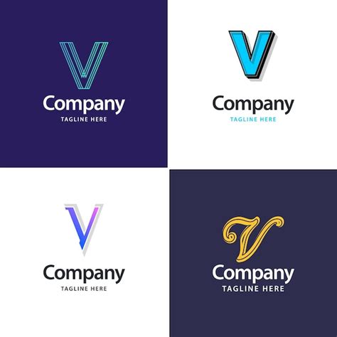 Marcas Com A Letra V - Letra v big logo pack design criativo design moderno de logotipos para ...