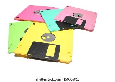 Colourful Floppy Disk White Background Stock Photo 1385850923