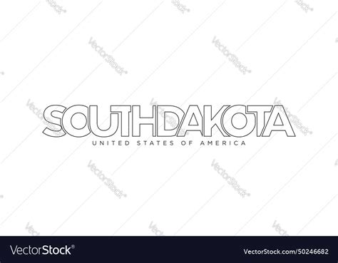 South Dakota Usa Typography Slogan Design America Vector Image