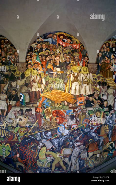 Mural By Diego Rivers Depicting The History Of Mexico National Palace