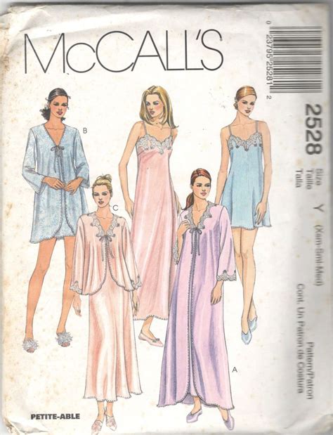 Mccalls 2528 Misses Elegant Feminine Nightgown 2 Lngths Robe Bed Jacket