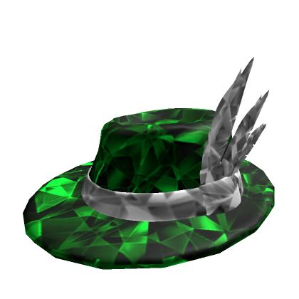 Emerald Sparkling Feathered Fedora Roblox Item Rolimon S