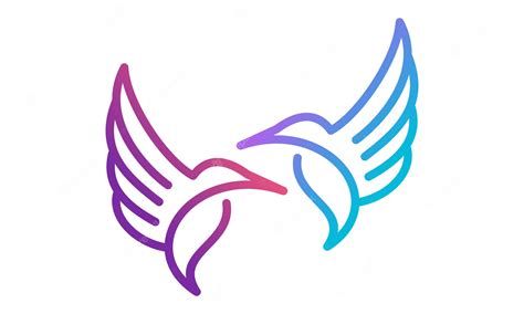 Premium Vector | Twin bird colorful logo