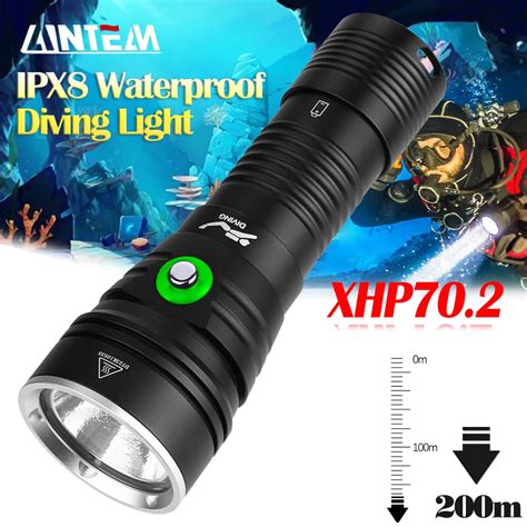 Xhp Scuba Diving Flashlight Lm Led Dive Lantern Modes