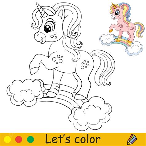 Cute Unicorn Rainbow Vector Design Images, Cute Unicorn Stands On A ...