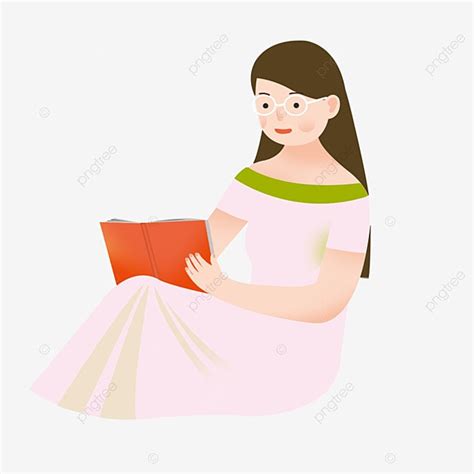 Una Chica Sentada Leyendo Un Libro PNG Niña Chica De Escuela