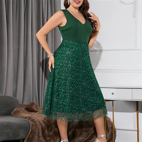 LYEAA Evening Dresses for Women Elegant Sleeveless Formal Plus Size