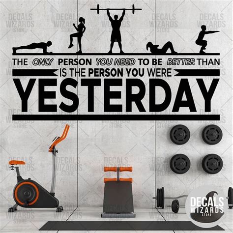 Gym Wall Decal Be Better Than Yesterday Vinyl Sticker