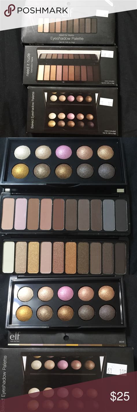 ELF Eyeshadow Palettes Bundle Mad For Matte Need It Nude Baked