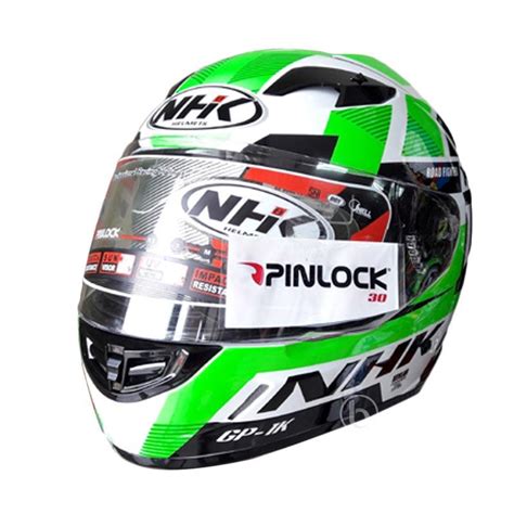 Jual Nhk Gp Ultra Xvision Helm Full Face White Green M Di