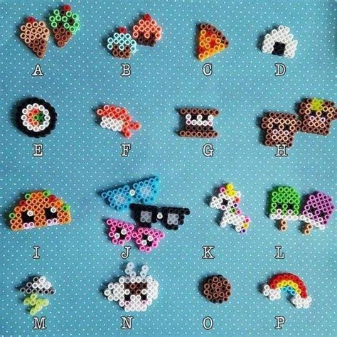 Cute Mini Hamma Art Pendants With Keyring Chain Perler Beads Designs Hamma Beads Ideas Hama