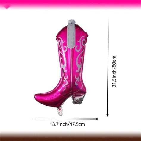 Pcs Cowgirl Boot Balloons Inch Pink Boot Foil Balloon For Last