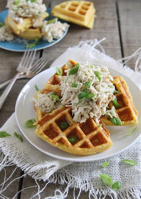 Cornbread Waffles With Shredded Chicken Apple Slaw Sheknows