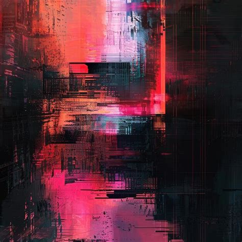 Premium Photo Glitch Art With Cyberpunk Vibes On Metallic Textures