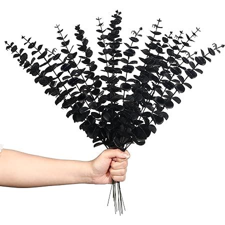 Amazon Tinsow Pcs Black Artificial Eucalyptus Stems Faux